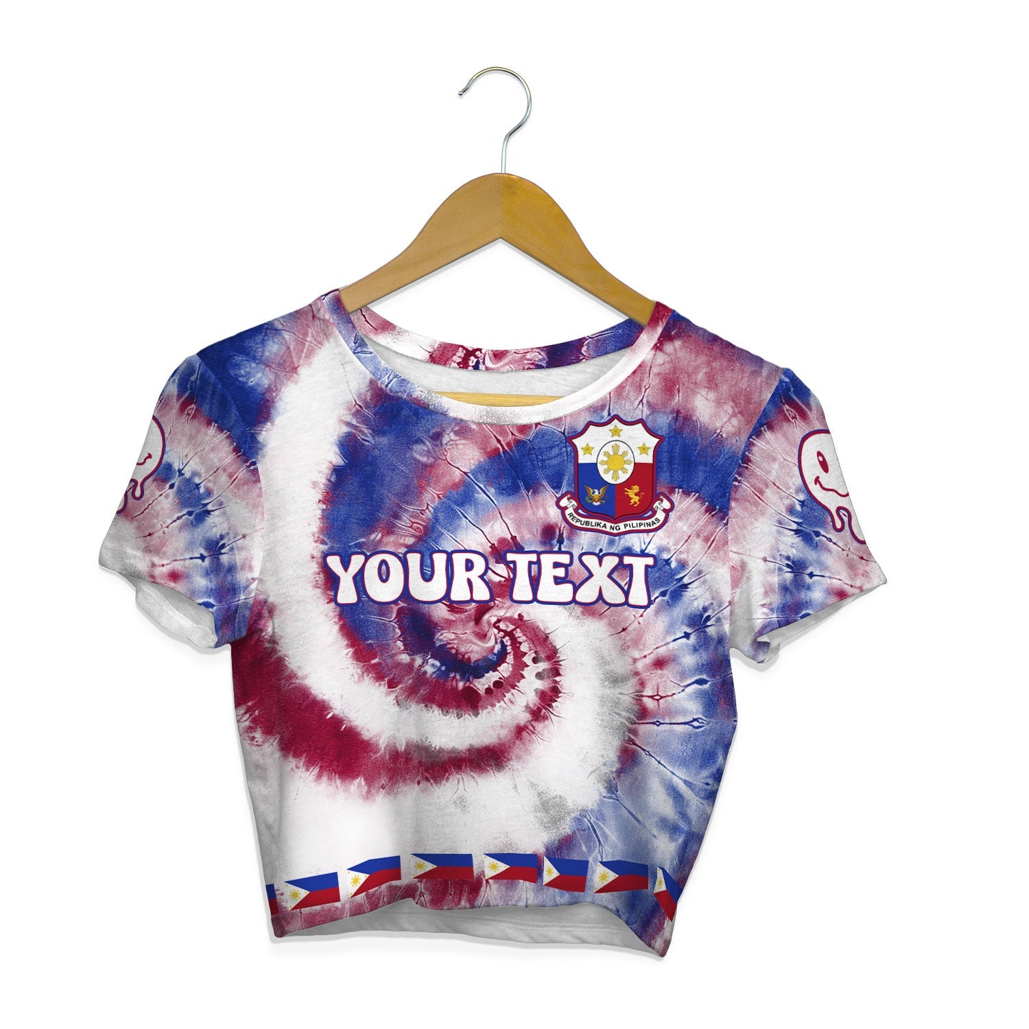 Philippines Croptop T Shirt Custom Tie Dye Style 1