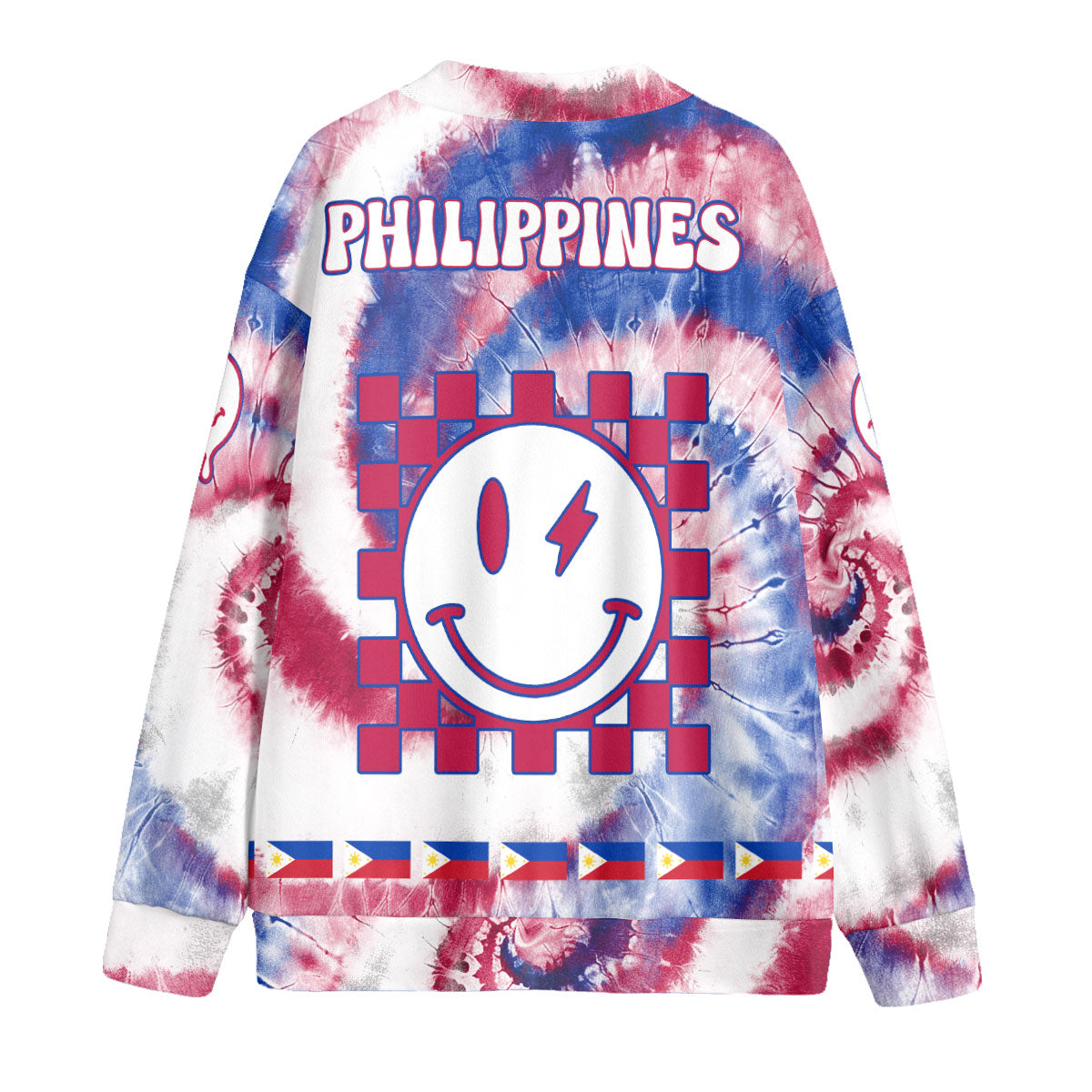 Philippines Fleece Cardigan Custom Tie Dye Style 2