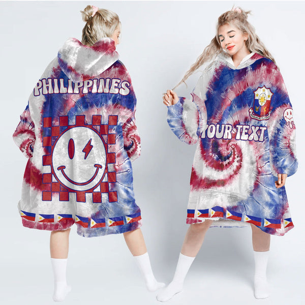 Philippines Hoodie Blanket Custom Tie Dye Style 1