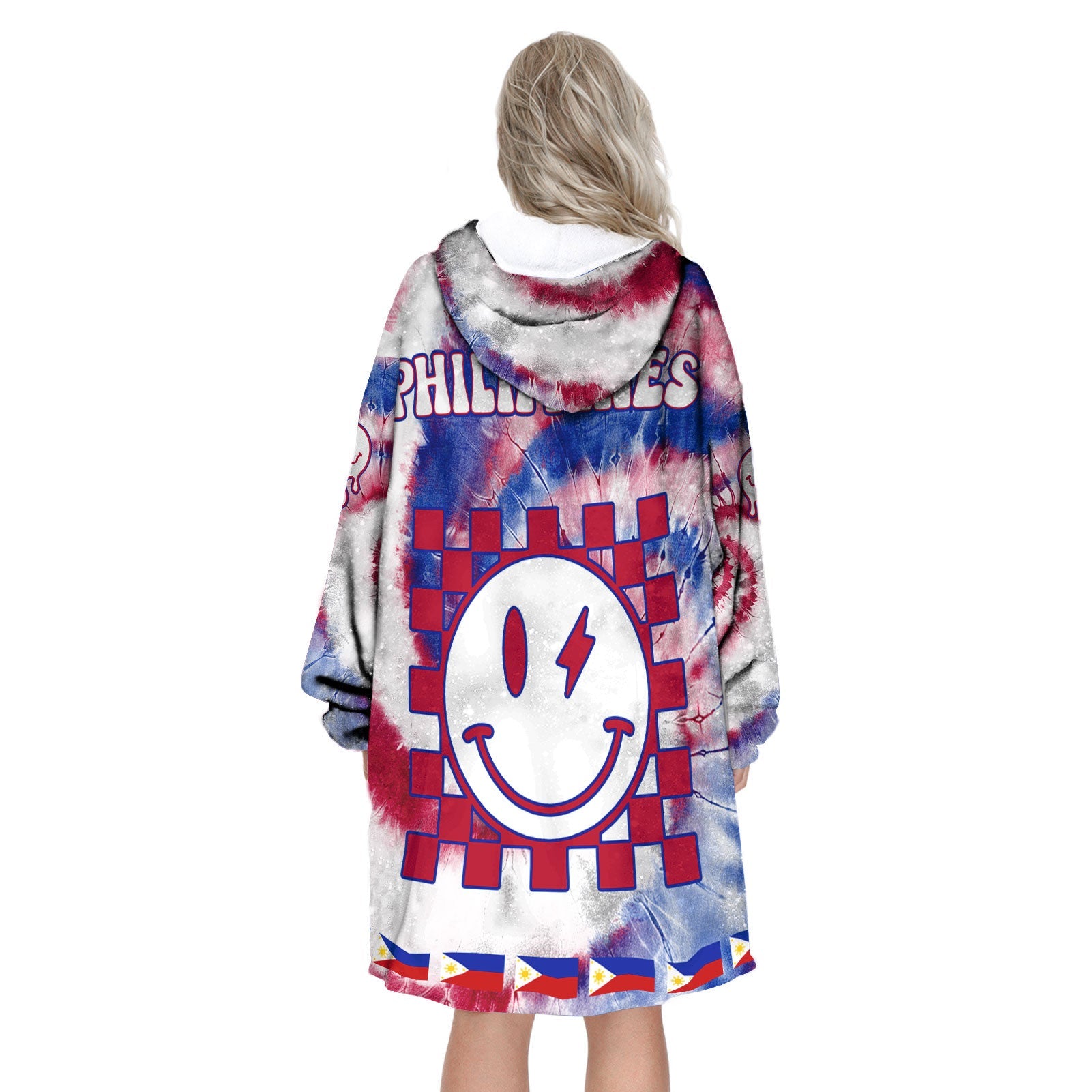 Philippines Hoodie Blanket Custom Tie Dye Style 3