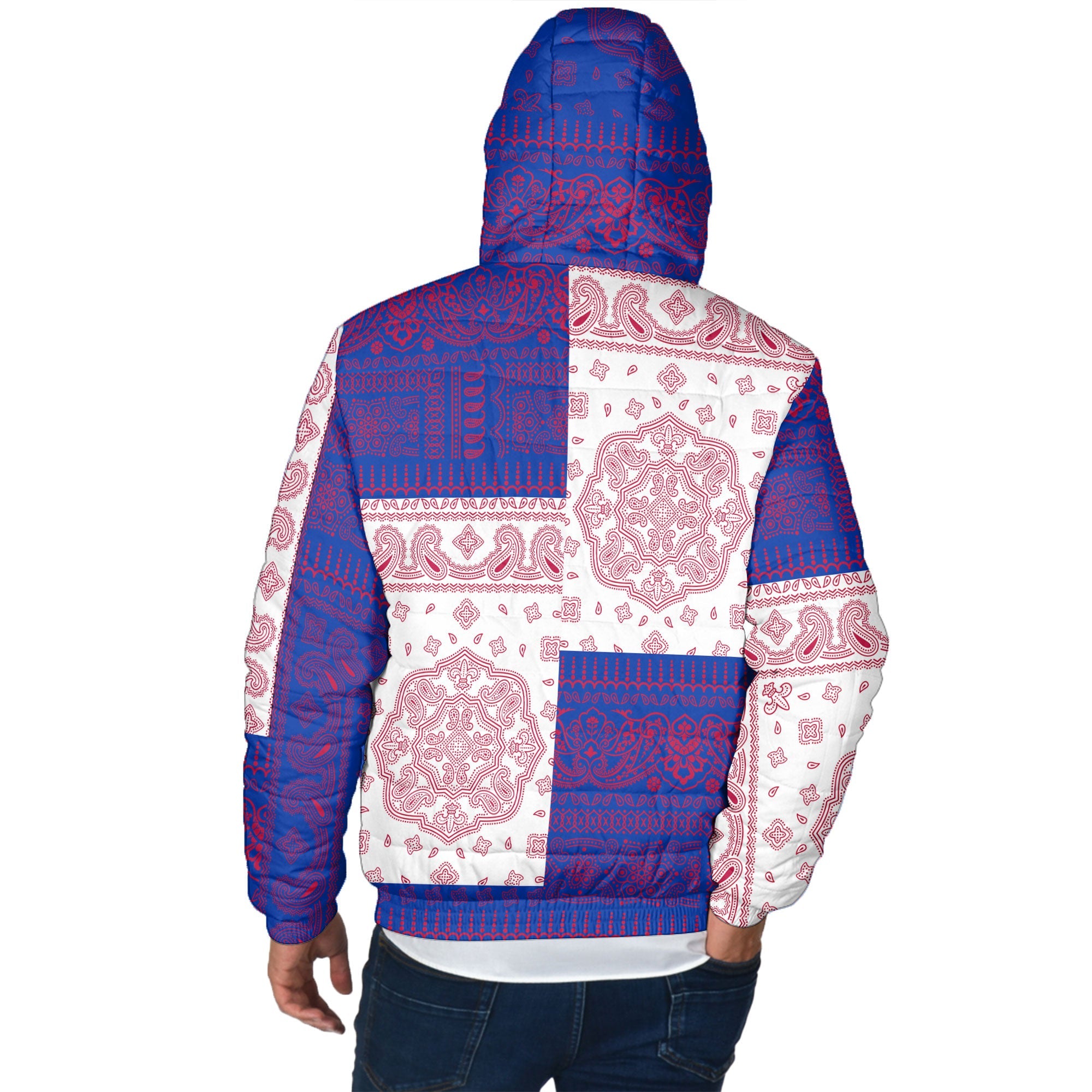 Philippines Men Hooded Padded Jacket Flag And Paisley Basic Style 3