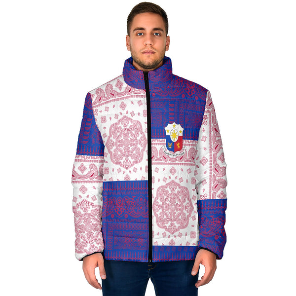 Philippines Men Padded Jacket Flag And Paisley Basic Style 1