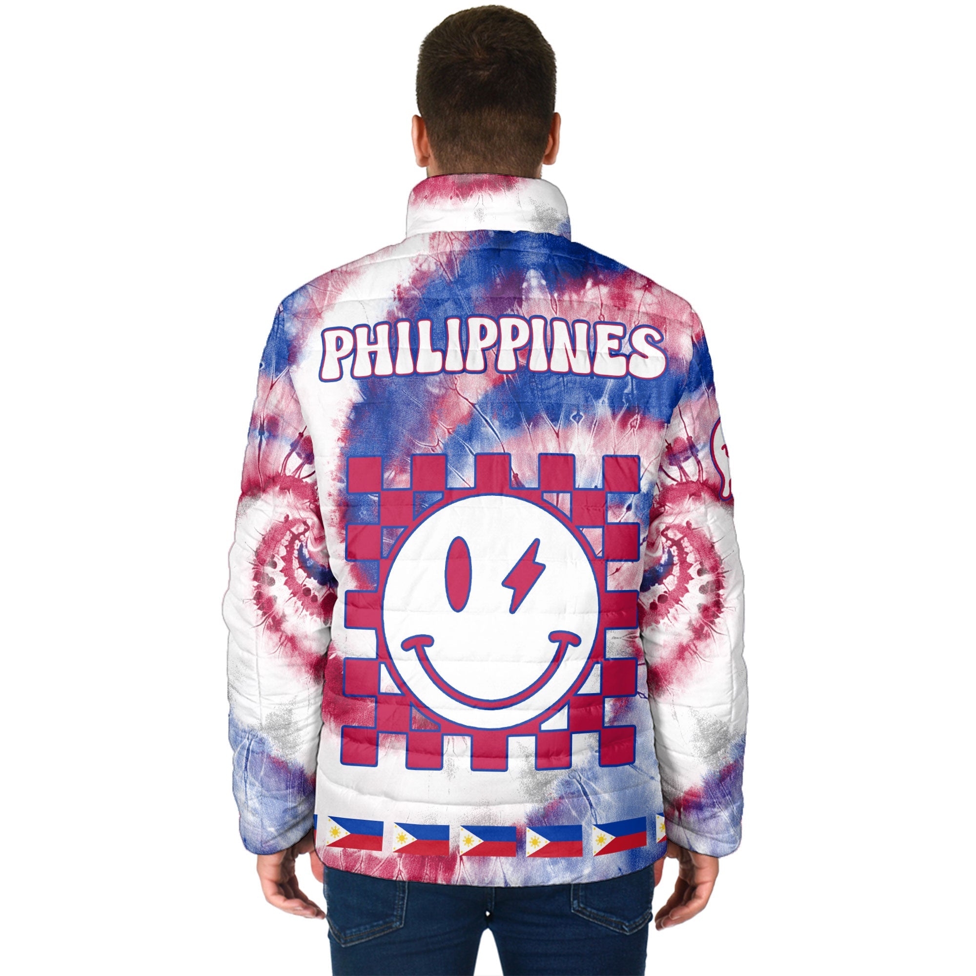 Philippines Men Padded Jacket Custom Tie Dye Style 2