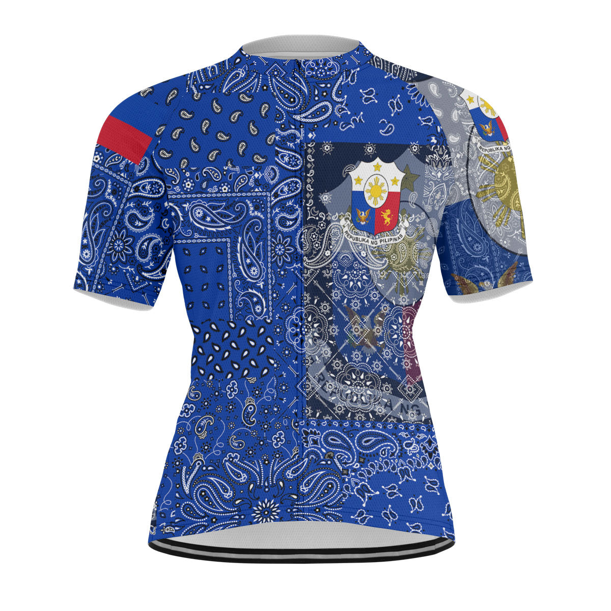 Philippines Men Cycling Jersey Paisley Flag And Skull Style 1