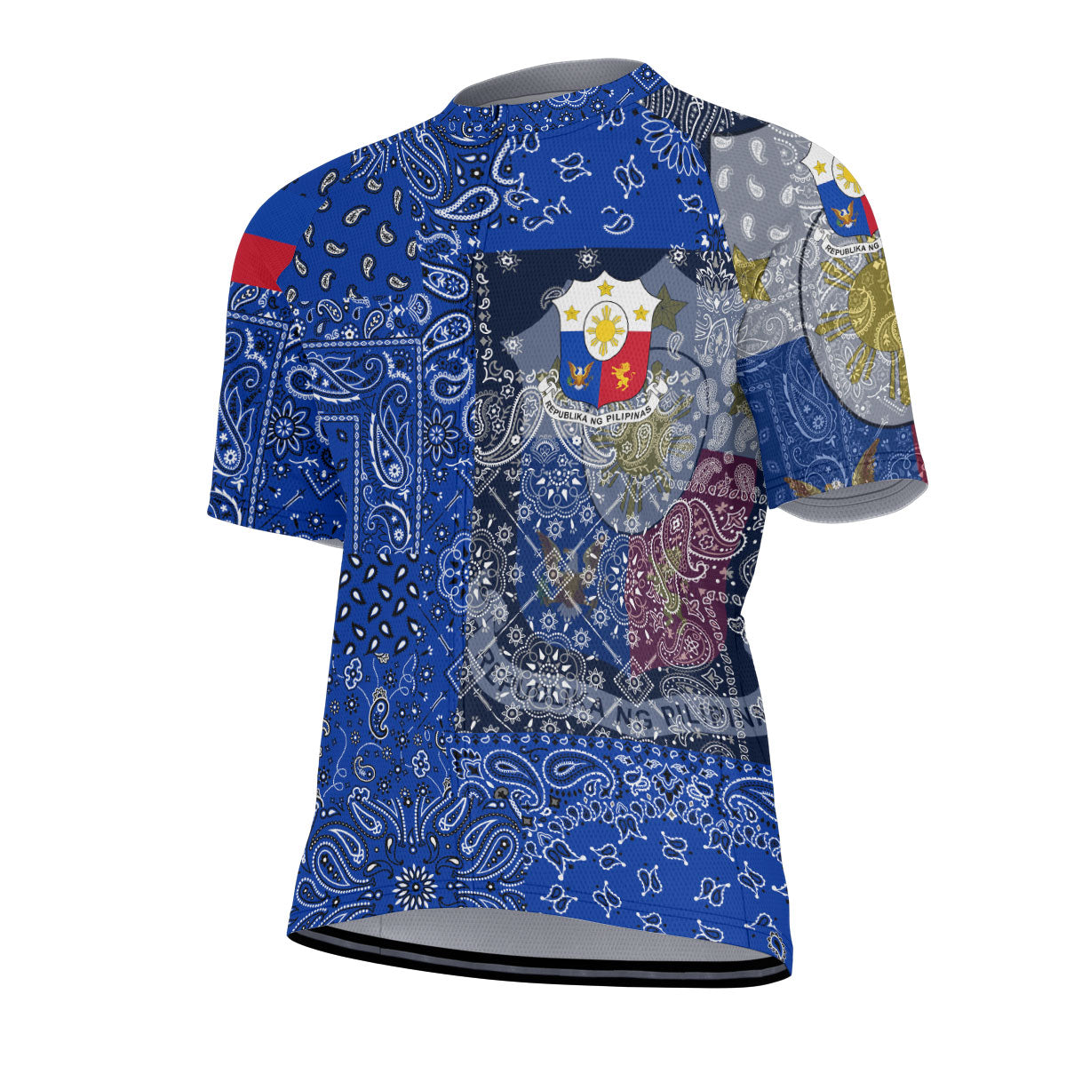 Philippines Men Cycling Jersey Paisley Flag And Skull Style 2