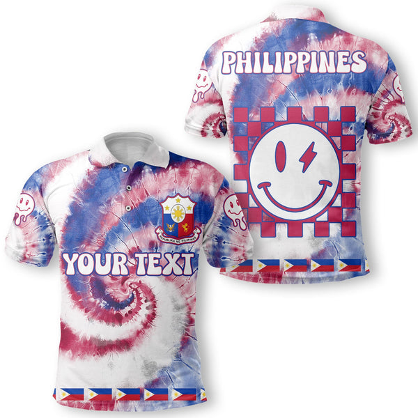 Philippines Polo Shirt Custom Tie Dye Style 1