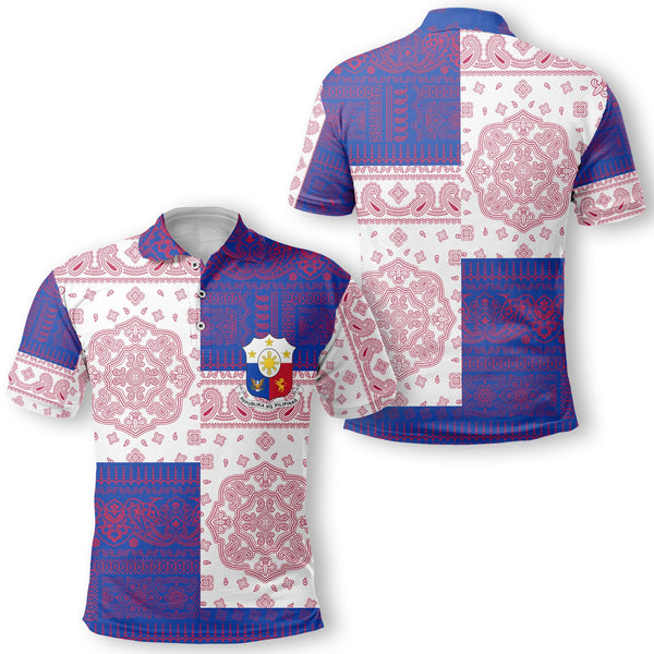 Philippines Polo Shirt Flag And Paisley Basic Style 1