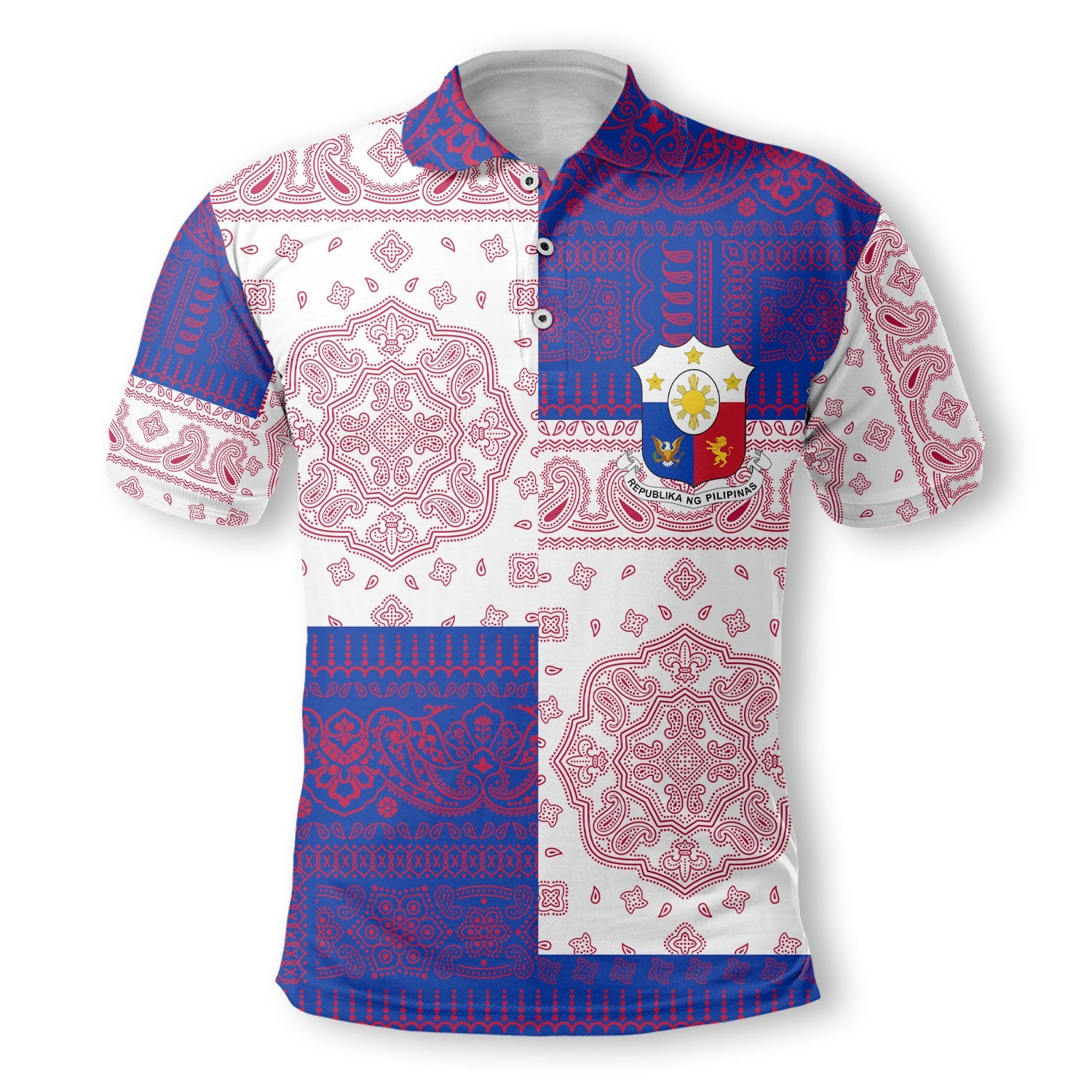 Philippines Polo Shirt Flag And Paisley Basic Style 2