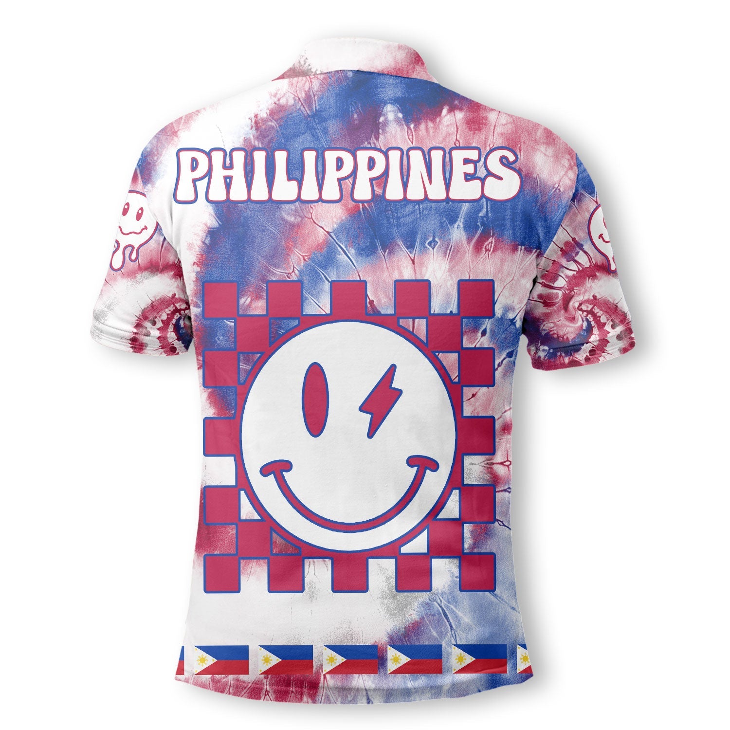 Philippines Polo Shirt Custom Tie Dye Style 3