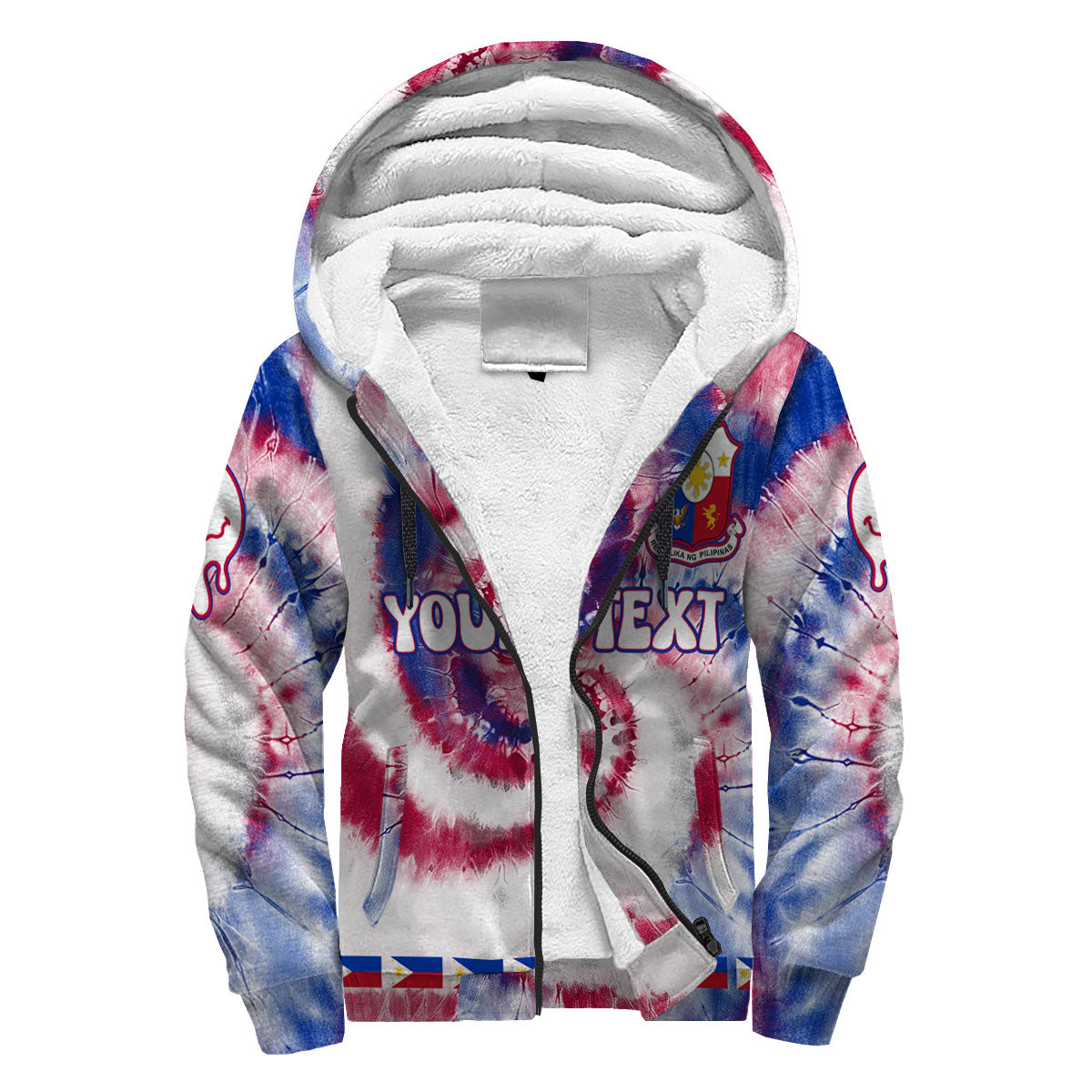 Philippines Sherpa Hoodie Custom Tie Dye Style 3