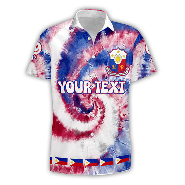 Philippines Short Sleeve Shirt Custom Tie Dye Style 1