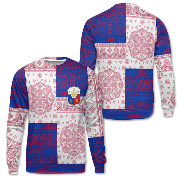 Philippines Sweatshirt Flag And Paisley Basic Style 1