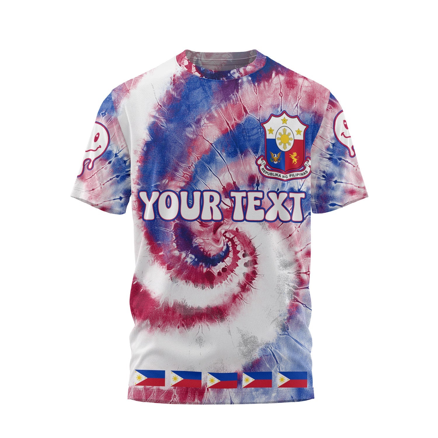 Philippines T Shirt Custom Tie Dye Style 1