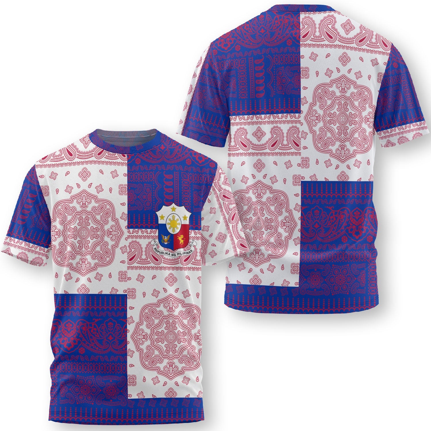 Philippines T Shirt Flag And Paisley Basic Style 1