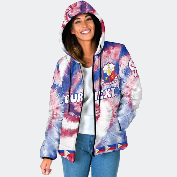 Philippines Women Hooded Padded Jacket Custom Tie Dye Style 1