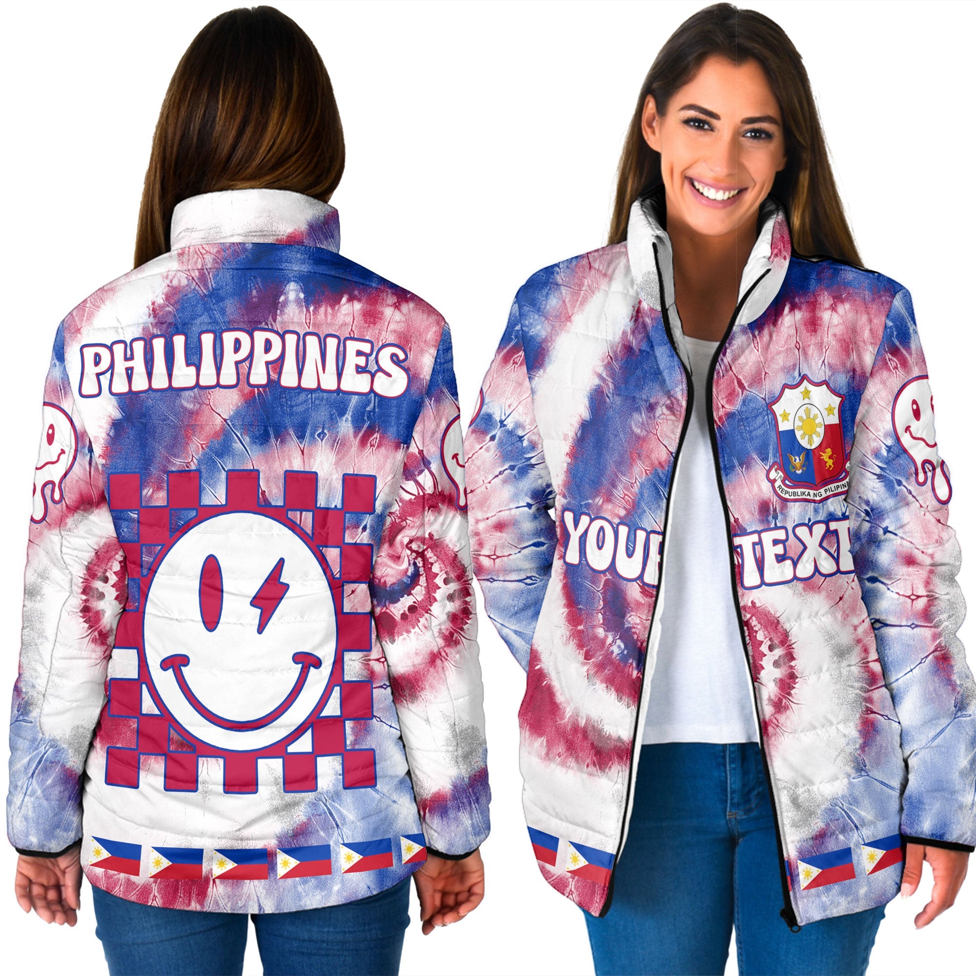 Philippines Women Padded Jacket Custom Tie Dye Style 3