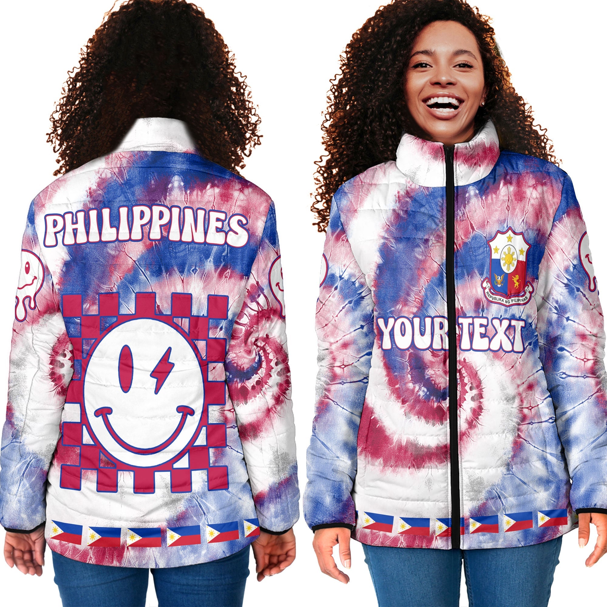 Philippines Women Padded Jacket Custom Tie Dye Style 4