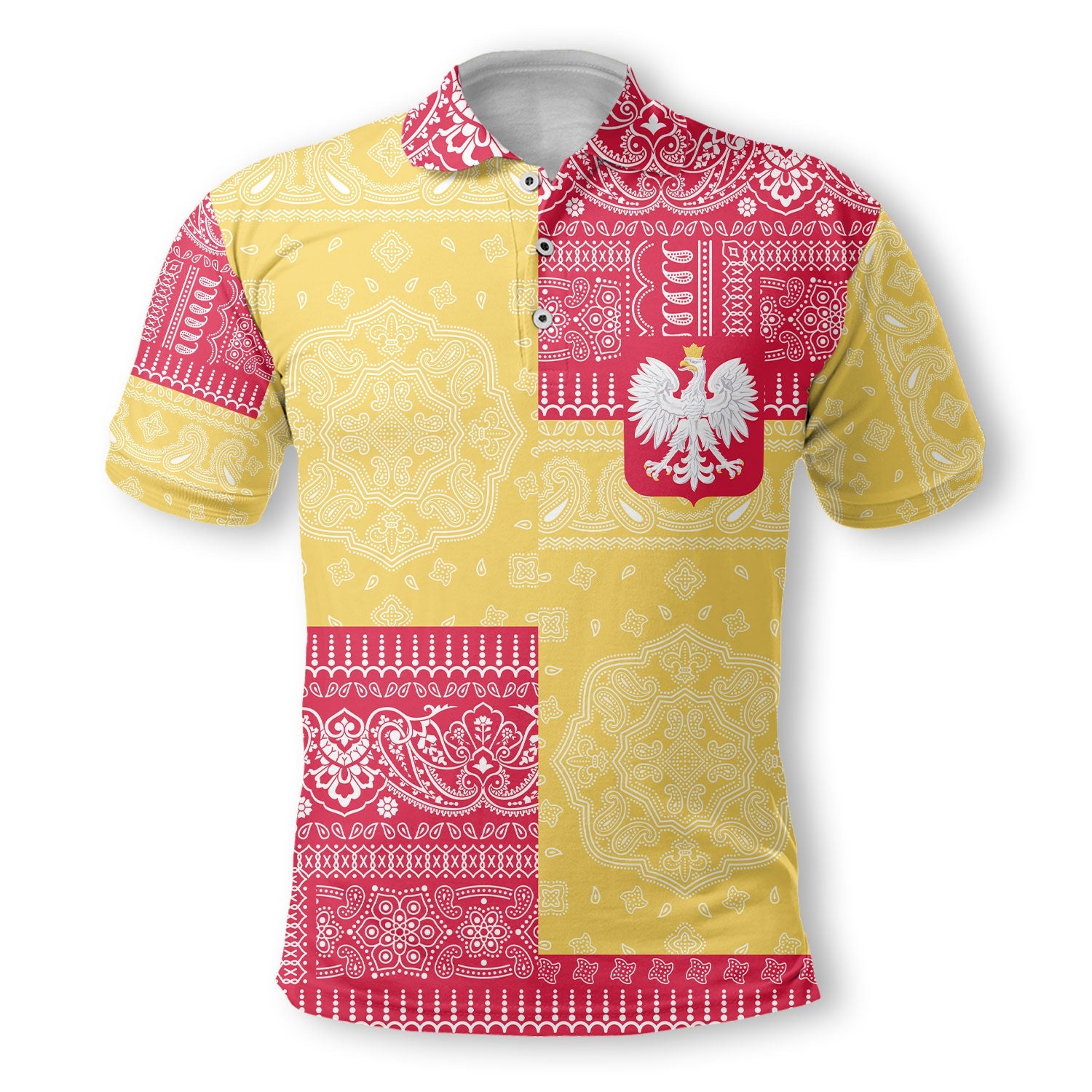 Poland Polo Shirt Flag And Paisley Basic Style 2