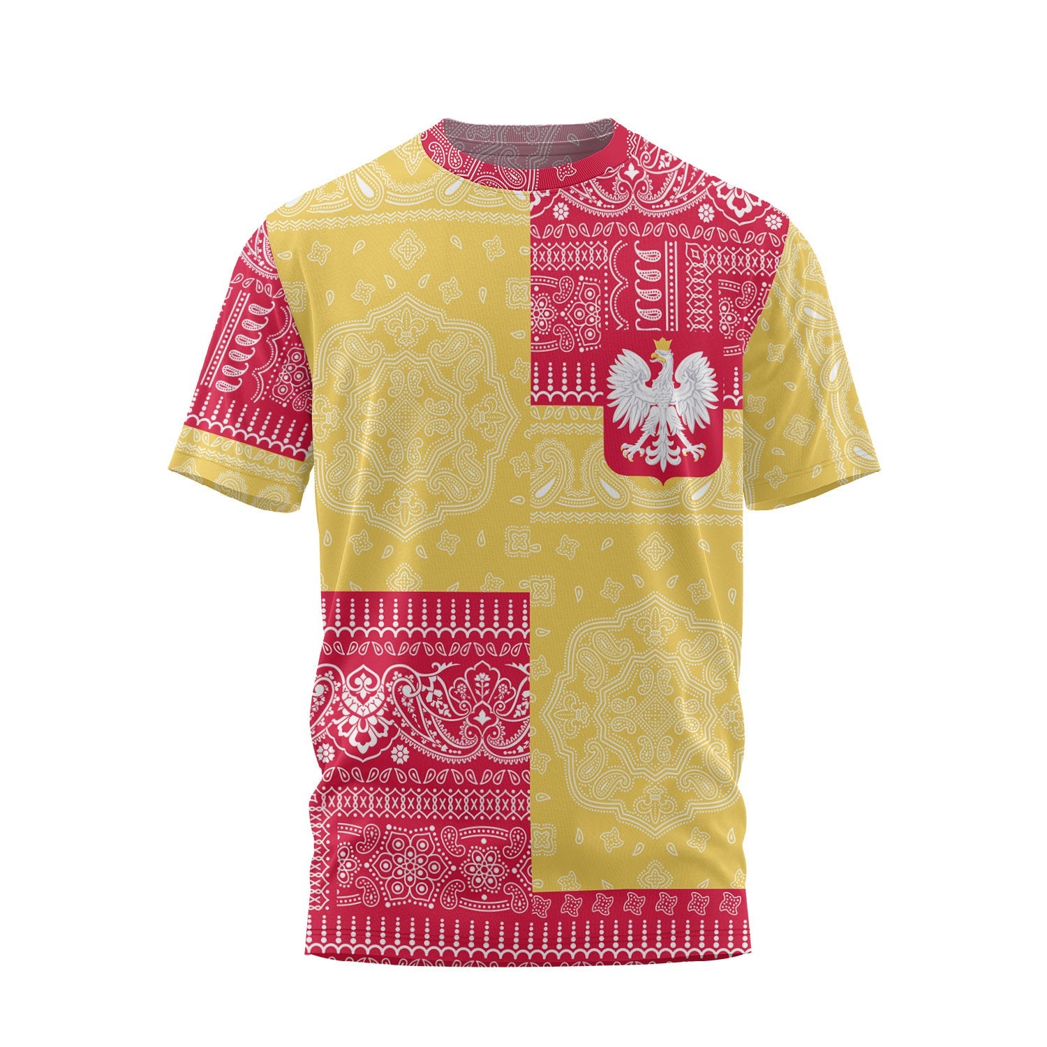 Poland T Shirt Flag And Paisley Basic Style 2