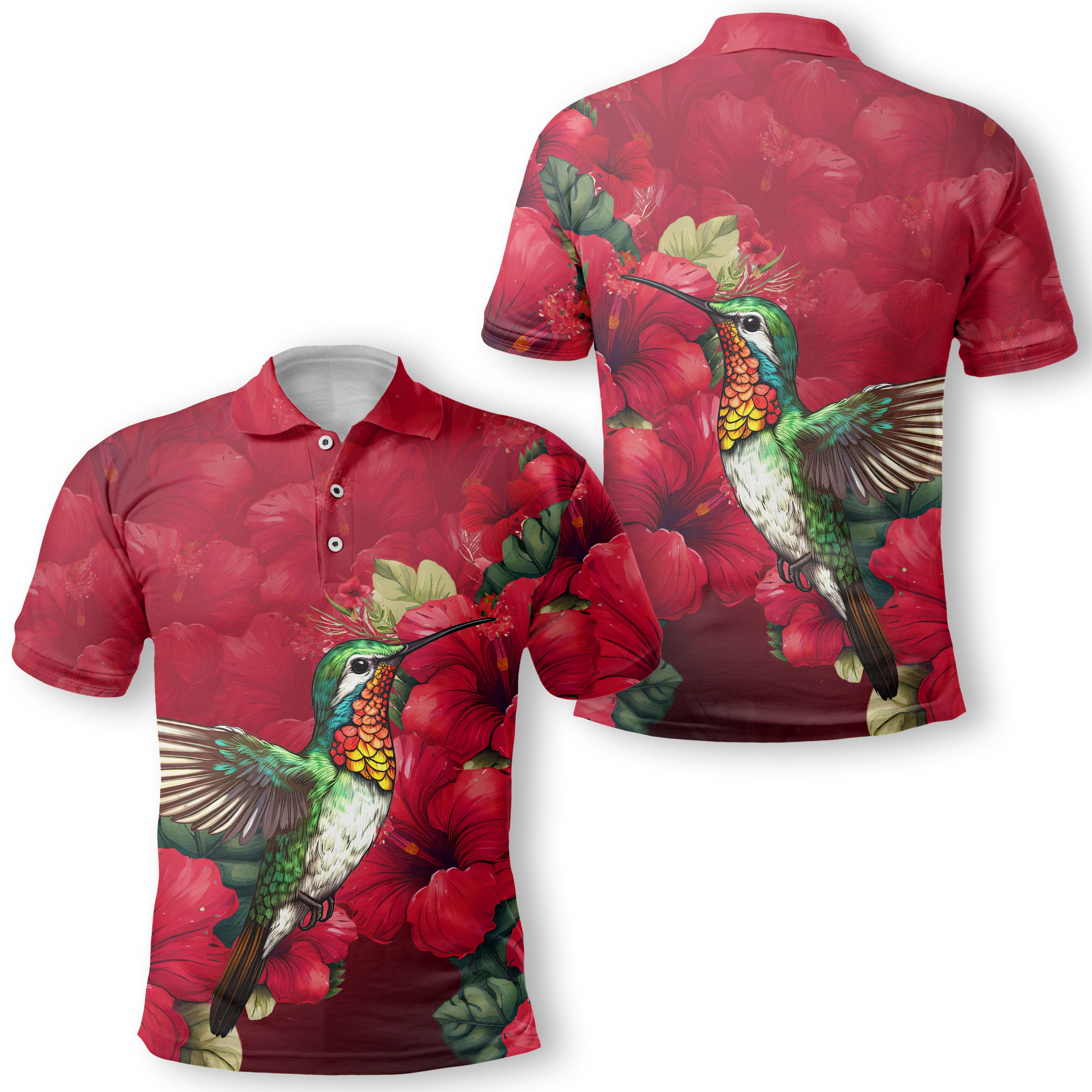 Hawaii Matching Outfits For Couples Polynesian Hibiscus Flower Red Style - TT01