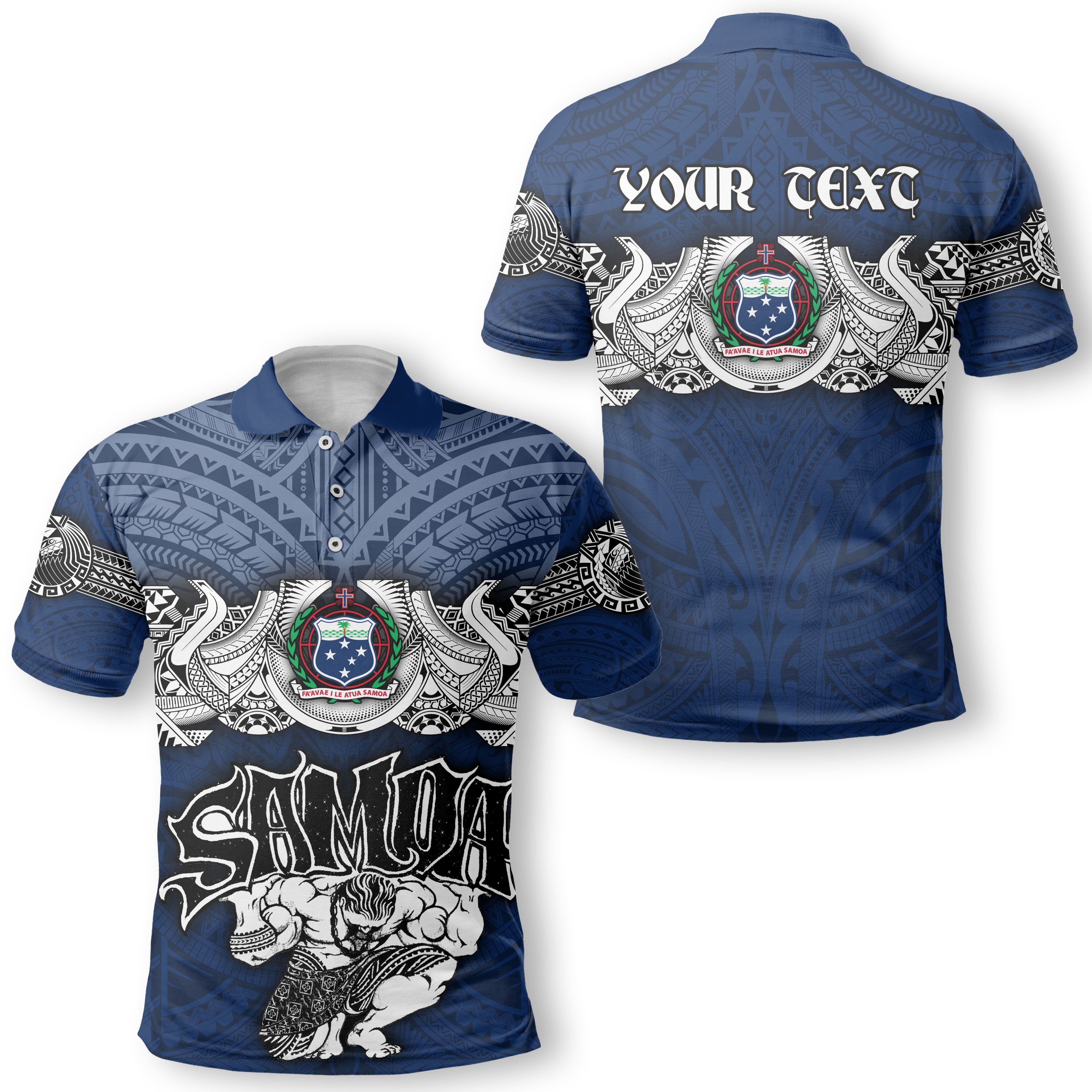 Custom Samoa Warrior Hawaiian Dress & Polo Matching Couple