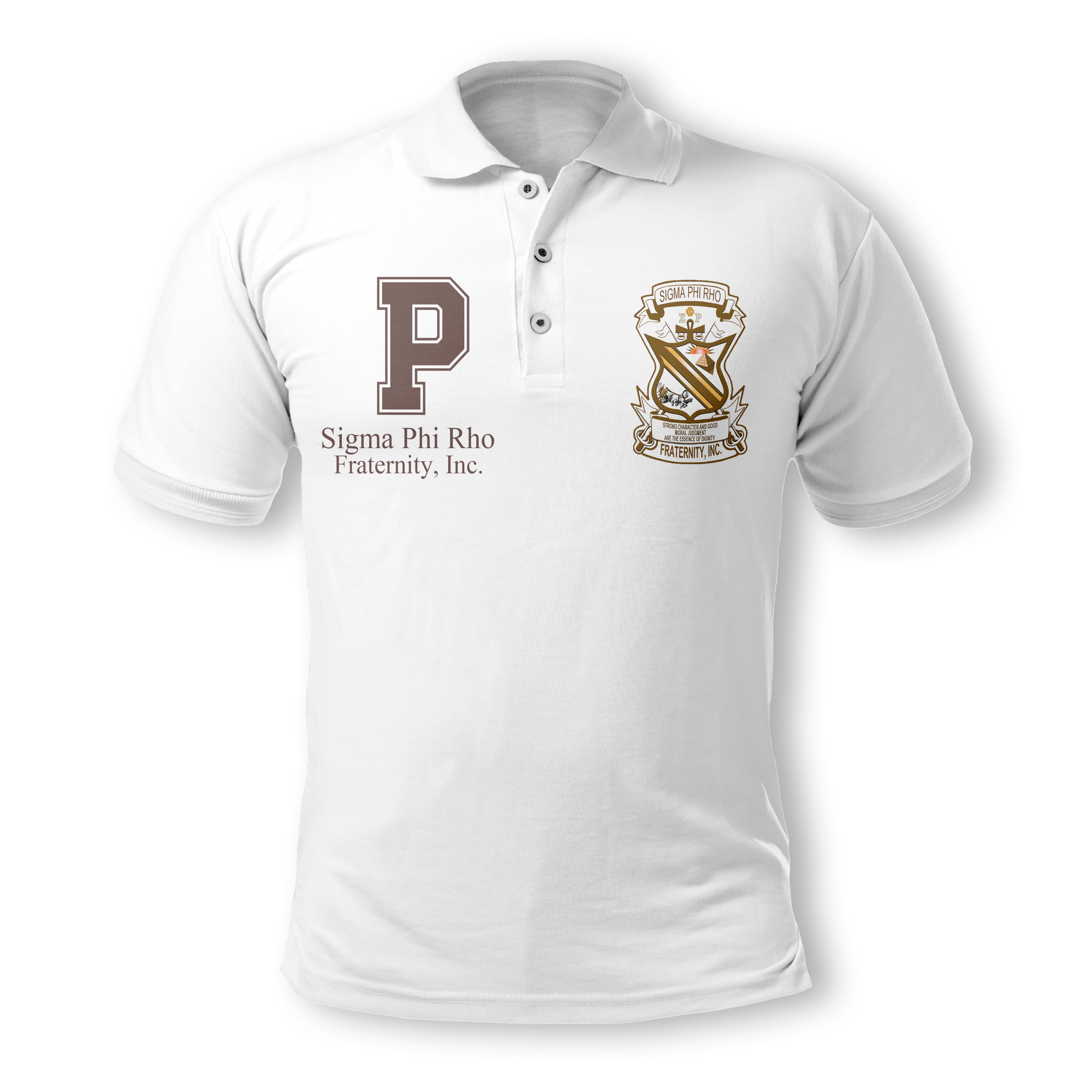 Sigma Phi Rho Polo White Simple Style