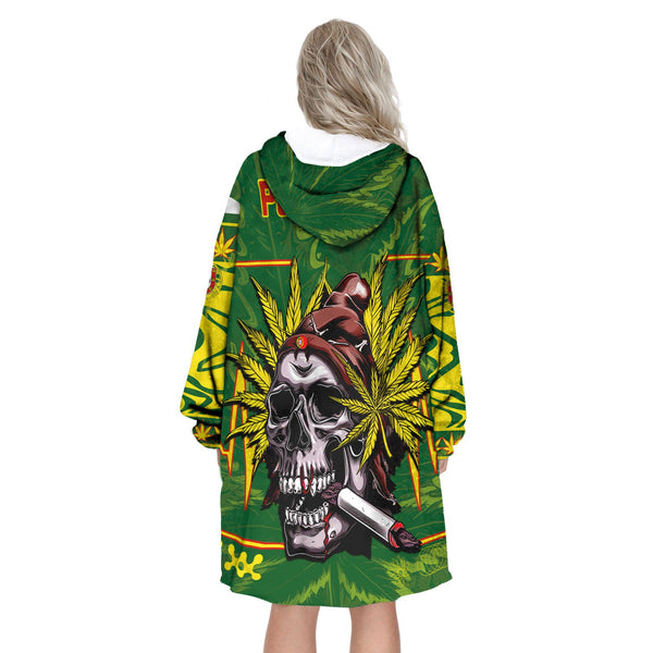 Portugal Snug Hoodie Flag & Coat Of Arms Marijuanas Style