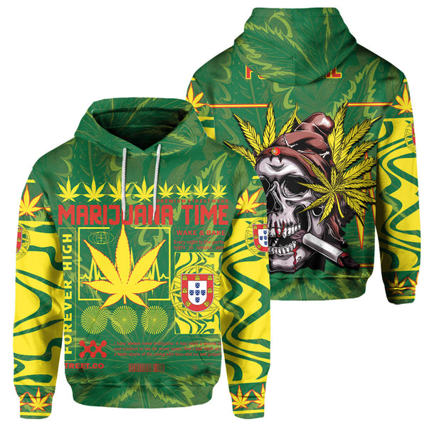 Portugal Hoodie Flag & Coat Of Arms Marijuanas Style