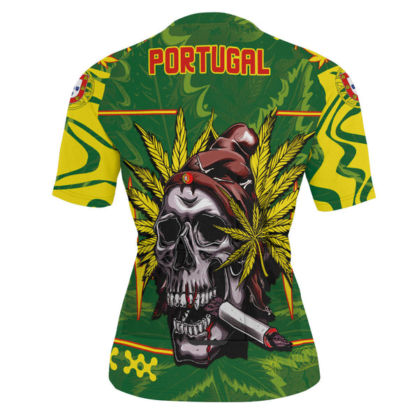 Portugal Men's Cycling Jersey Flag & Coat Of Arms Marijuanas Style