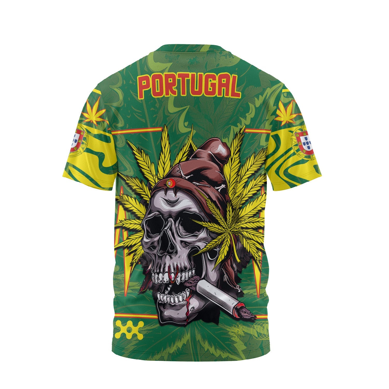 Portugal T Shirt Flag & Coat Of Arms Marijuanas Style