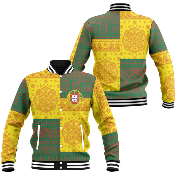 Portugal Baseball Jacket Flag And Paisley Basic Style 1