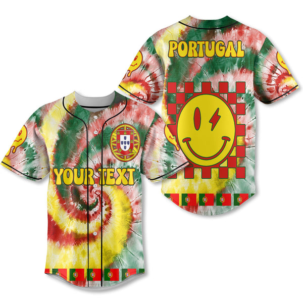 Portugal Baseball Jersey Custom Tie Dye Style 1