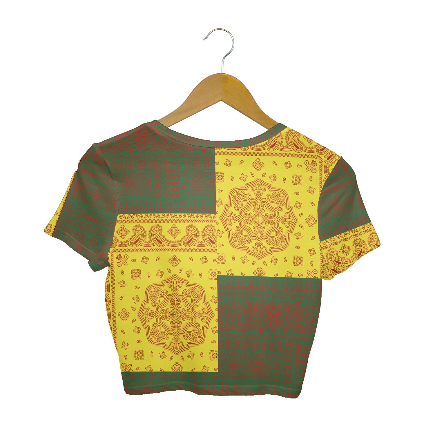 Portugal Croptop T Shirt Flag And Paisley Basic Style 2