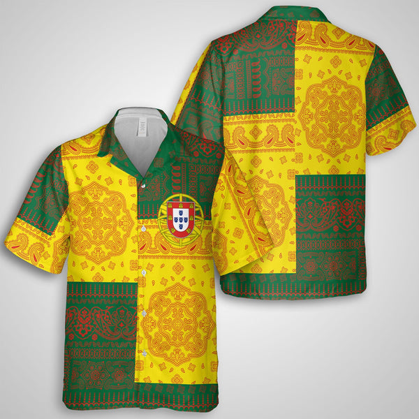 Portugal Hawaiian Shirt Flag And Paisley Basic Style 1