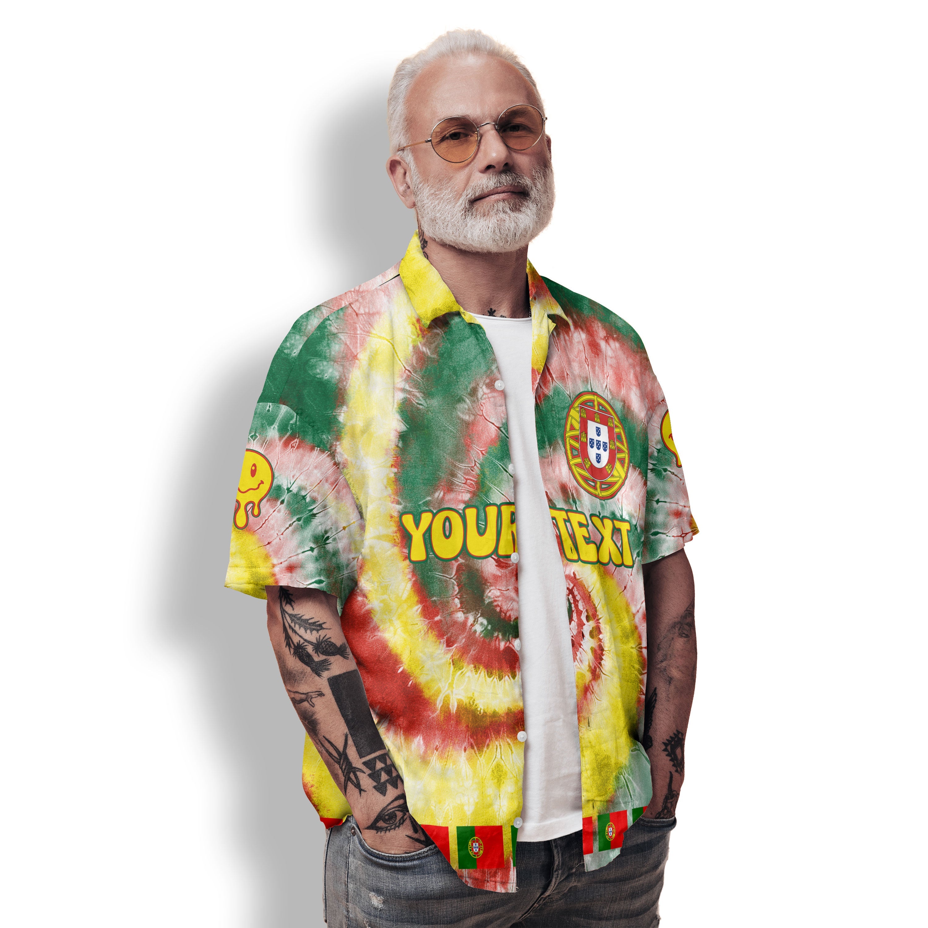 Portugal Hawaiian Shirt Custom Tie Dye Style 2