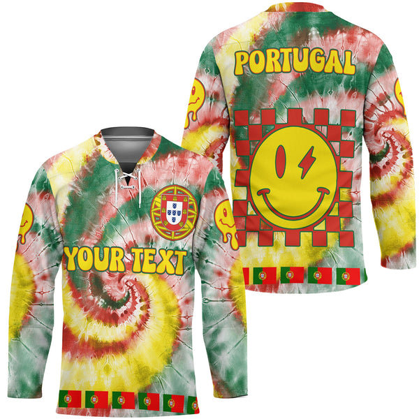 Portugal Hockey Jersey Custom Tie Dye Style 1