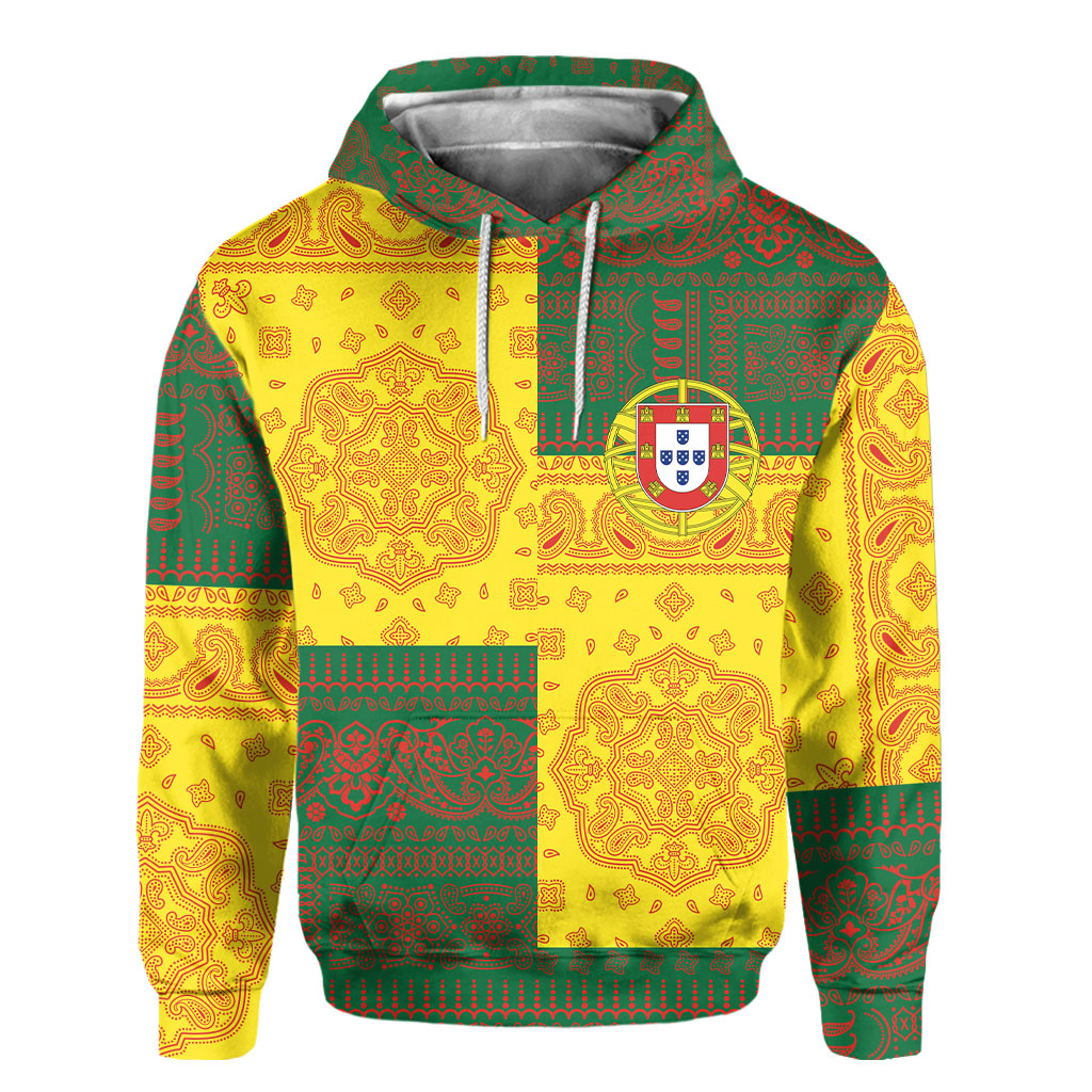 Portugal Hoodie Flag And Paisley Basic Style 2