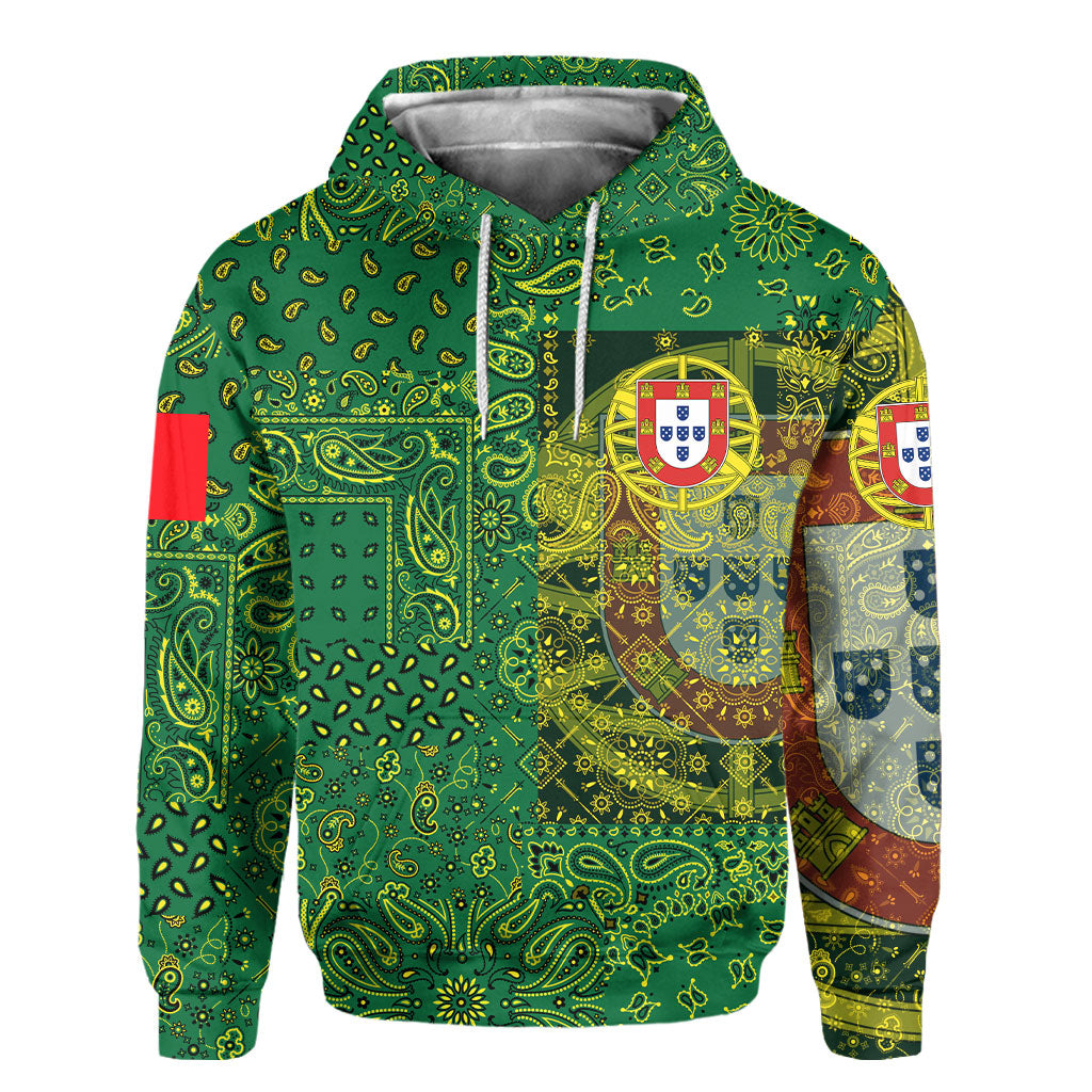 Portugal Hoodie Paisley Flag And Skull Style 2