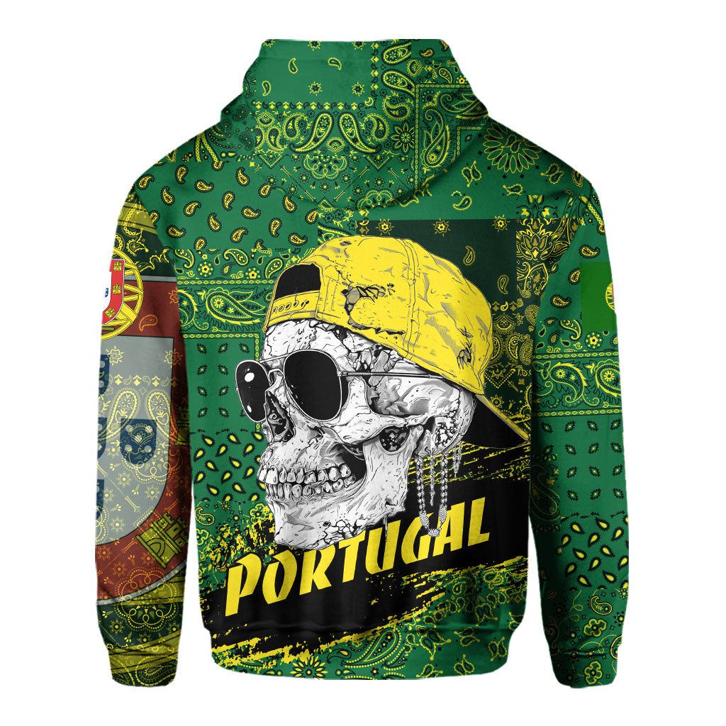 Portugal Hoodie Paisley Flag And Skull Style 3