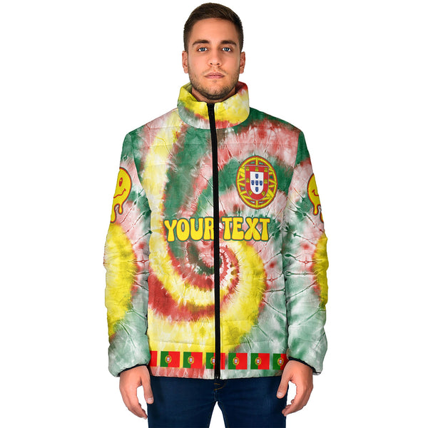 Portugal Men Padded Jacket Custom Tie Dye Style 1