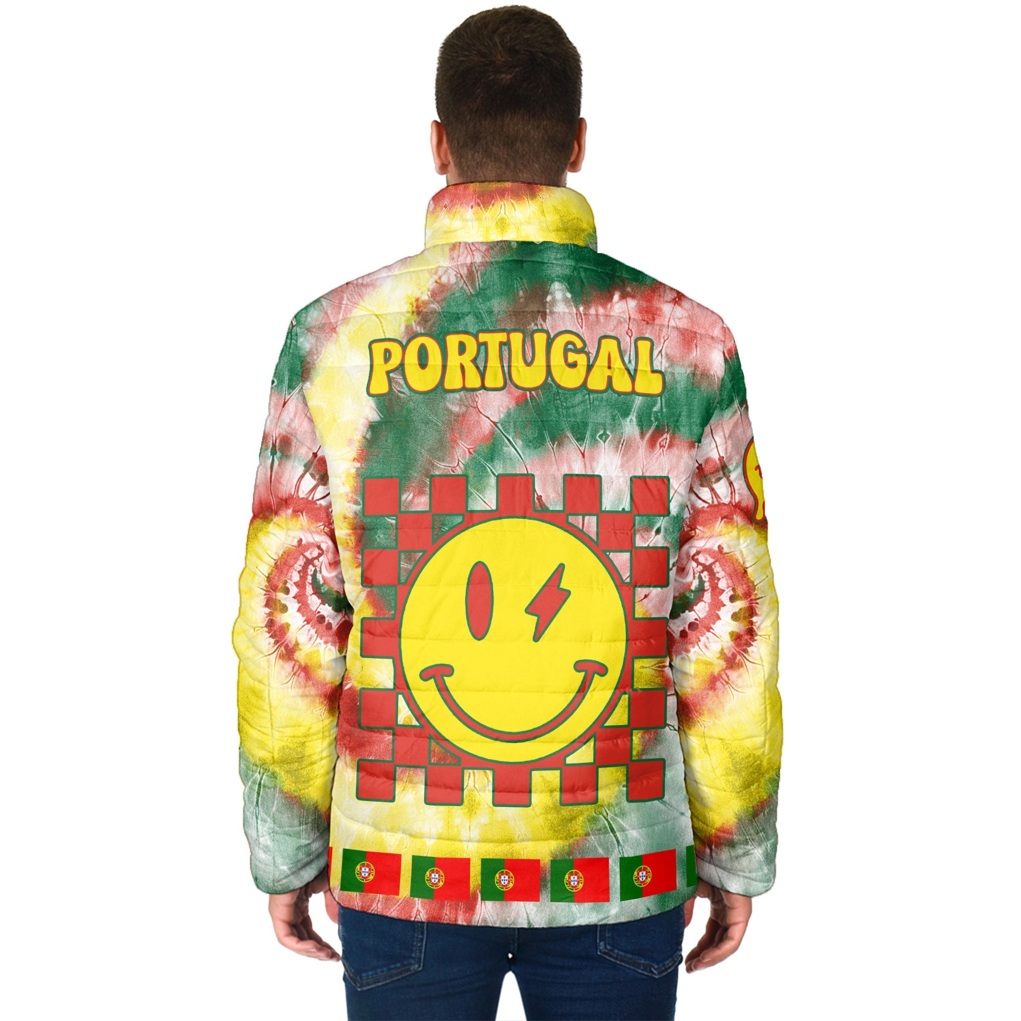 Portugal Men Padded Jacket Custom Tie Dye Style 2