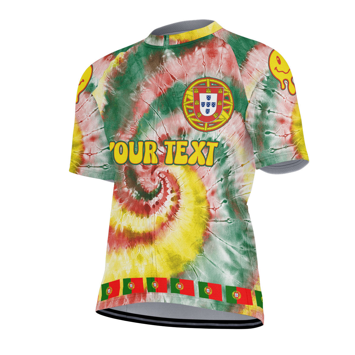 Portugal Men Cycling Jersey Custom Tie Dye Style 2