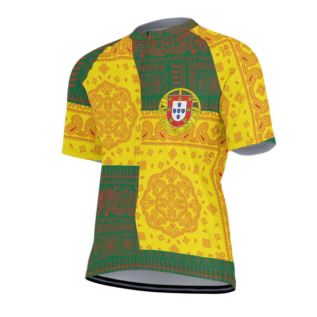 Portugal Men Cycling Jersey Flag And Paisley Basic Style 2