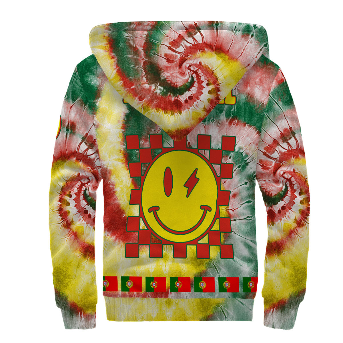 Portugal Sherpa Hoodie Custom Tie Dye Style 2