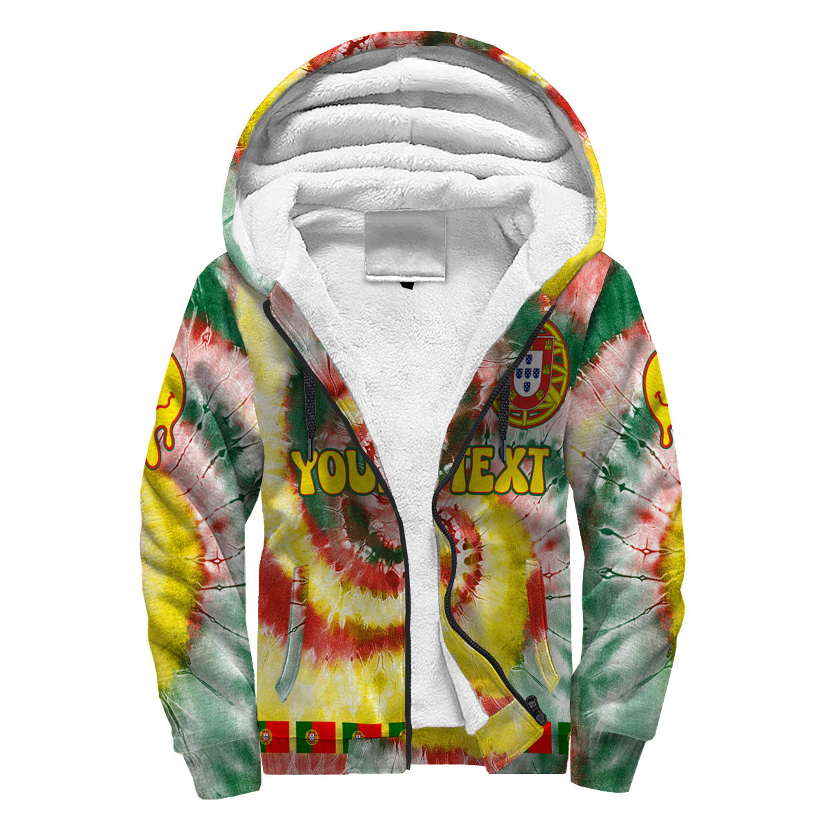 Portugal Sherpa Hoodie Custom Tie Dye Style 3