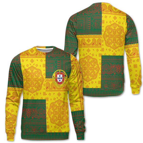 Portugal Sweatshirt Flag And Paisley Basic Style 1