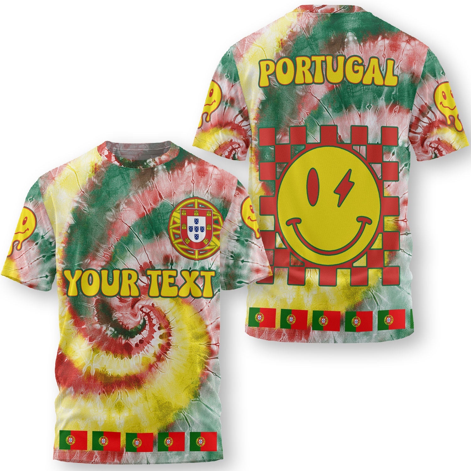 Portugal T Shirt Custom Tie Dye Style 3