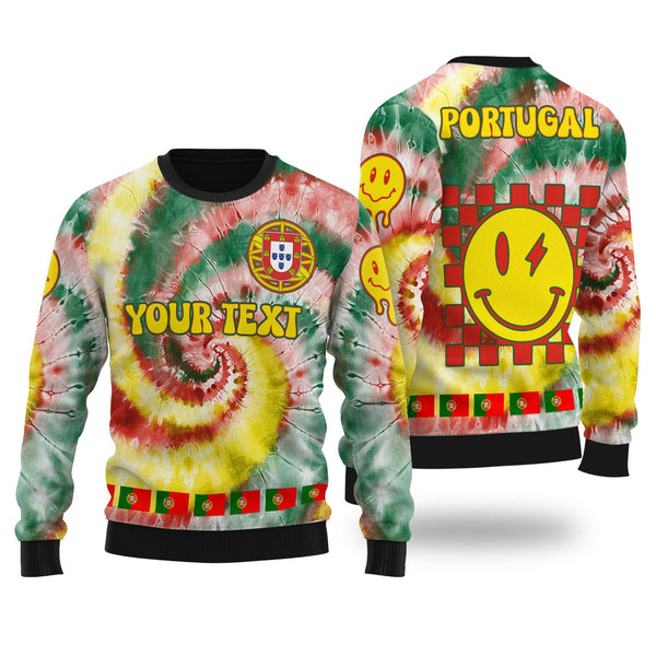 Portugal Ugly Sweater Custom Tie Dye Style 1