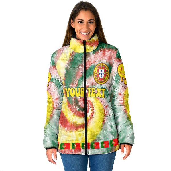 Portugal Women Padded Jacket Custom Tie Dye Style 1