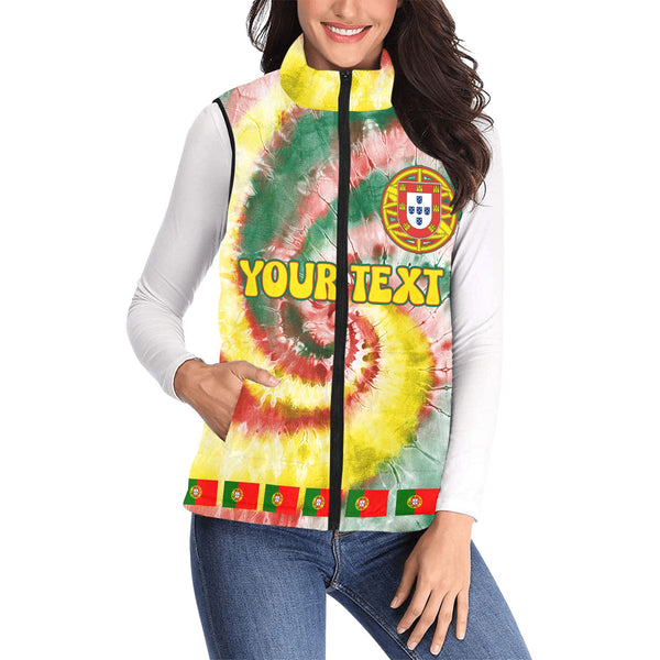 Portugal Women Padded Jacket Vest Custom Tie Dye Style 1